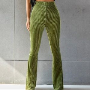 Flare leg velvet pants